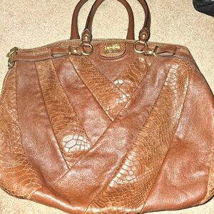 Coach MADISON Pleated Lindsey Shoulder Bag Brown